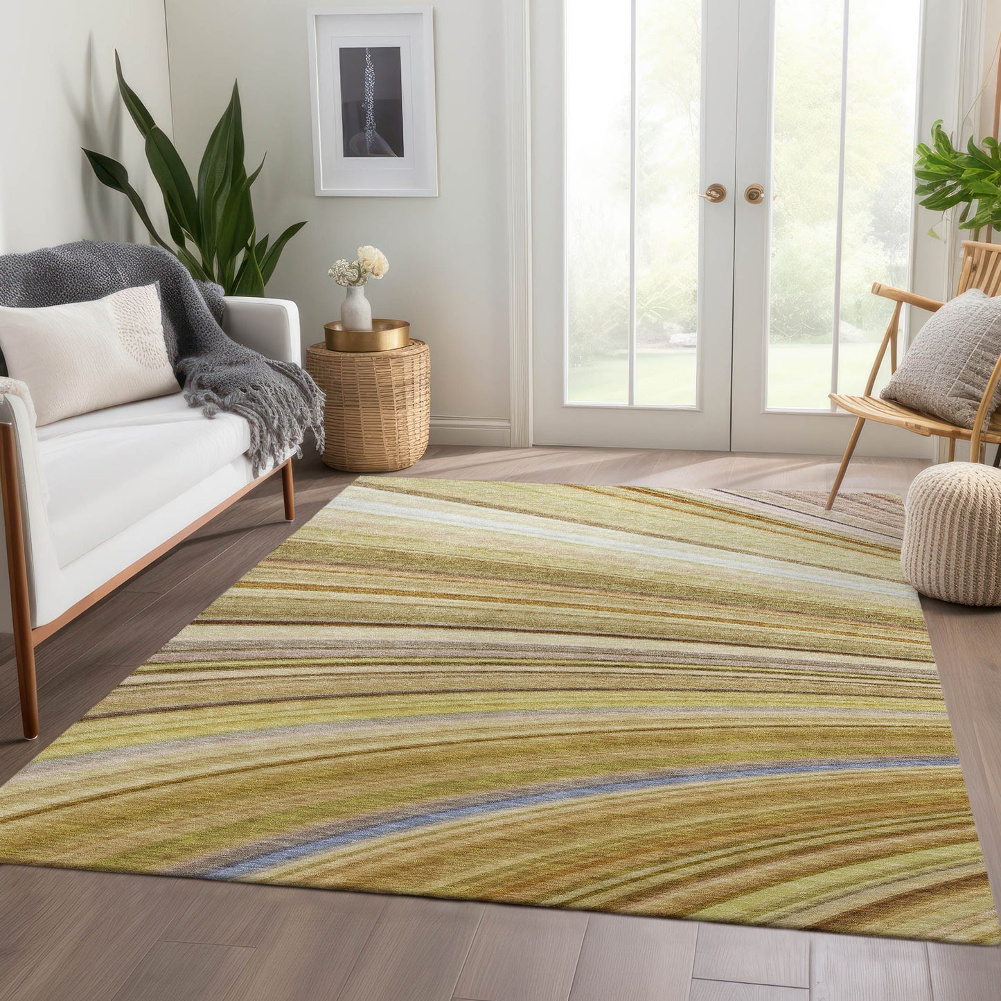 Addison Rugs Chantille ACN585BG 9 x 12 (ft) Beige Rectangular Indoor/Outdoor Abstract Machine washable Area rug