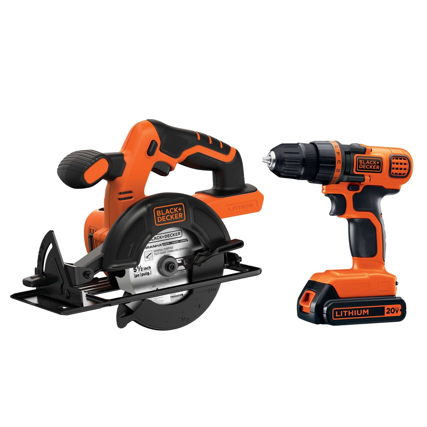 BLACK+DECKER 20-volt Max 2-Tool Power Tool Combo Kit (1-Battery Included and Charger Included) BD2KITCDDCS