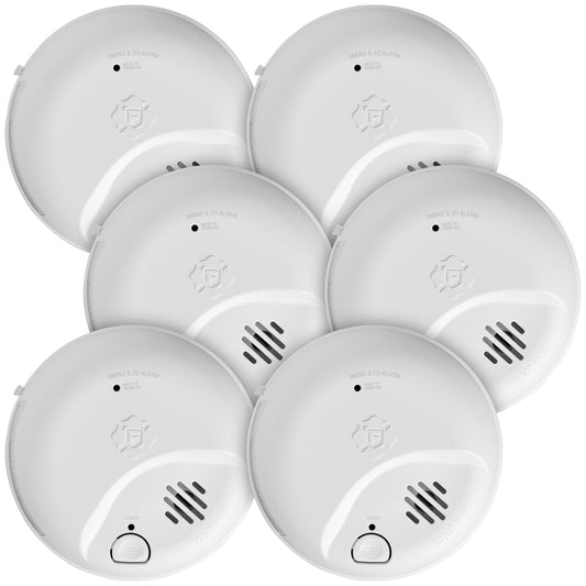 First Alert BRK 10-Year Battery 6-Pack Hardwired Combination Smoke and Carbon Monoxide Detector 1046885