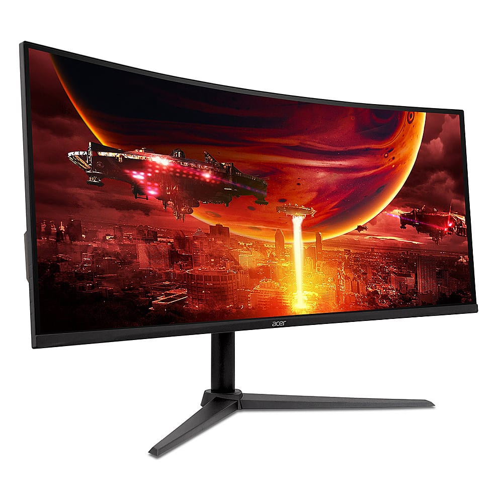 Acer - Nitro XZ342CU V3 34" LCD Curved QHD FreeSync 180Hz 1ms VRB Gaming Monitor with HDR400 (HDMI, DisplayPort) - Black