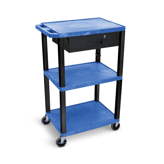 Luxor 42-in 1-Drawer Table Utility Cart UCPL1BU-B-WTD