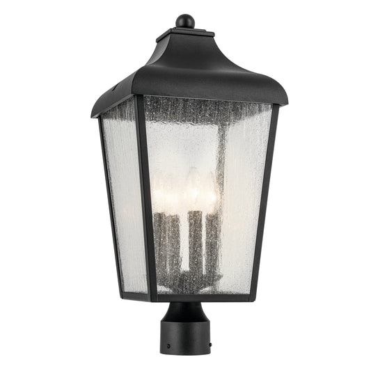 Kichler Forestdale 21.75-in Textured Black Traditional Outdoor Light post lantern 5696774
