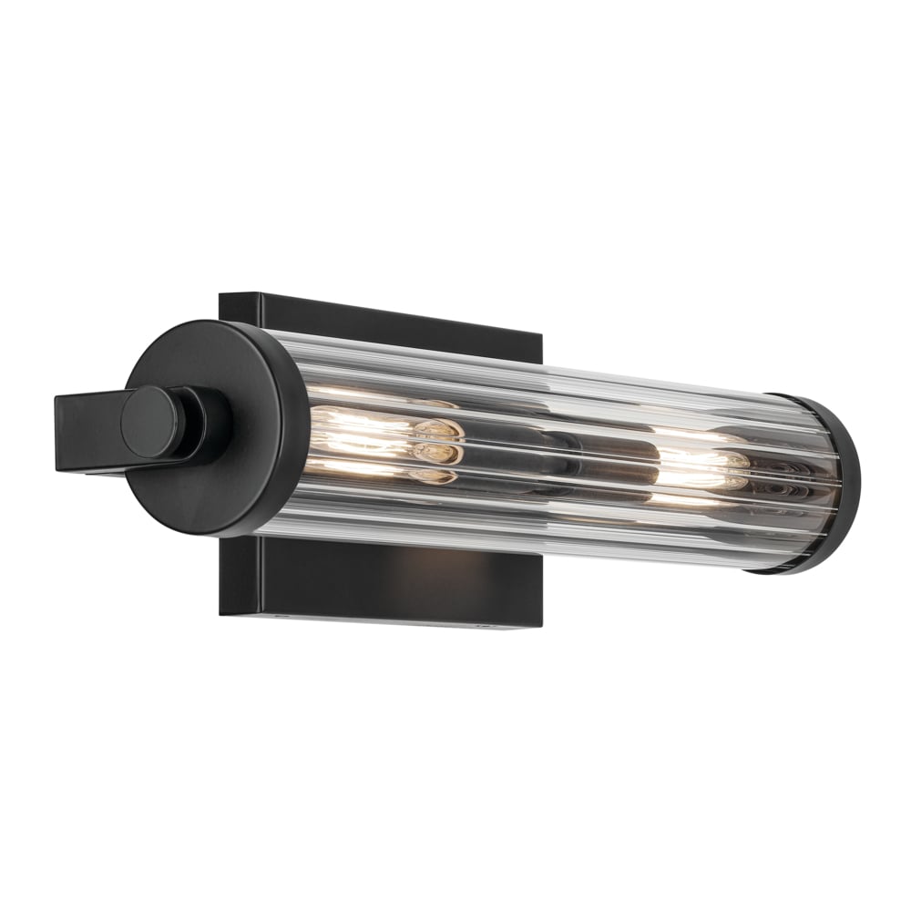 Kichler Azores 16-in 2 -Light Black Industrial Vanity light bar 5696751