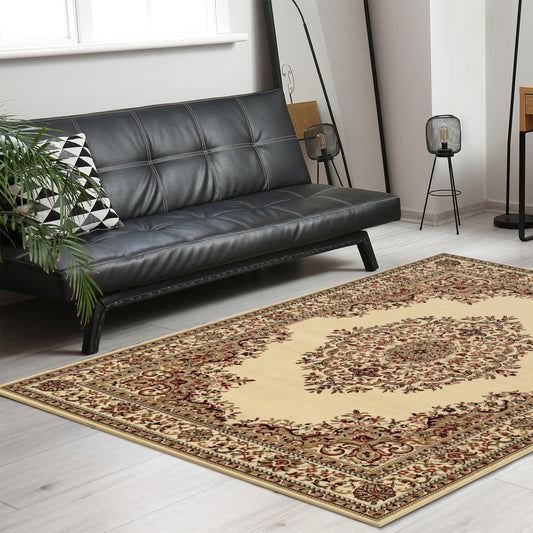 Radici USA Como Kerman 8 x 11 (ft) Ivory Rectangular Indoor Medallion Oriental Area rug