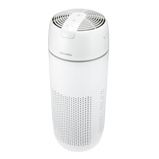 HOMEDICS 360-degree Smart Air Quality Sensor 5-Speed White True HEPA and Uv Air Purifier ENERGY STAR (Covers: 349-sq ft) AP-T43-WT