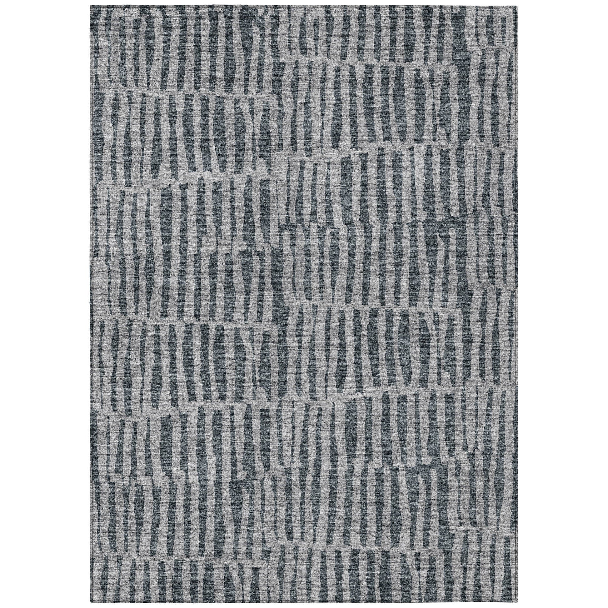 Addison Rugs Chantille ACN674CC 9 x 12 (ft) Charcoal Rectangular Indoor/Outdoor Geometric Machine washable Area rug