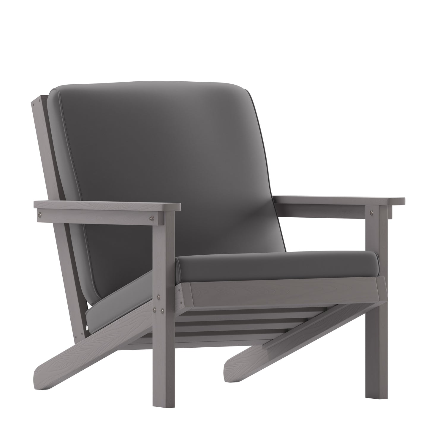 Taylor & Logan Charlestown Gray Resin Frame Stationary Conversation Chair with Gray Cushioned Seat