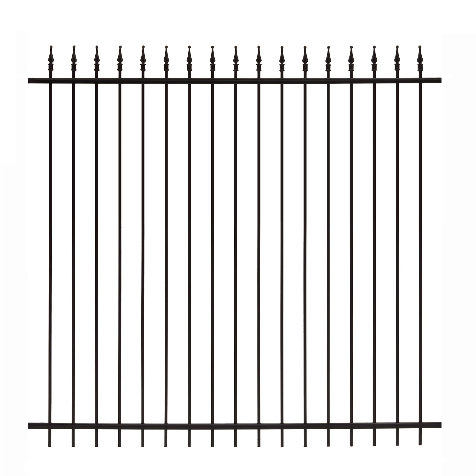 Gilpin 6-ft H x 6-ft W Black Steel Decorative Spaced picket Fence panel