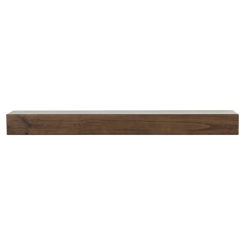 Mantels Direct 48-in W x 5-in H x 9-in D Mocha Pine Hollow Farmhouse Fireplace Mantel DAKOTA-48-MCH