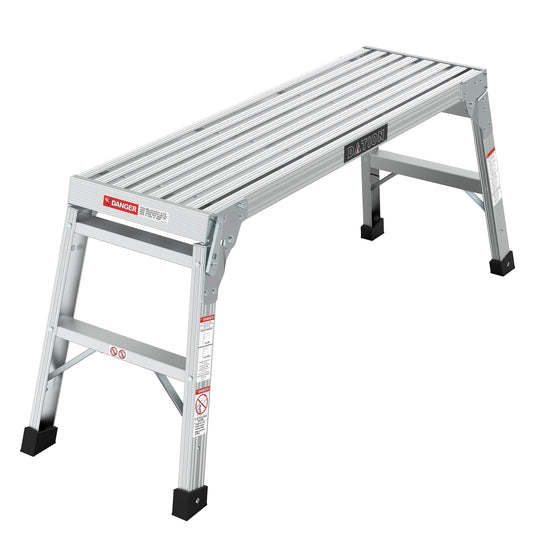 WELLFOR 1-Step 225-lb Capacity Silver Aluminum Foldable Step Stool JV-HGY-10097CF
