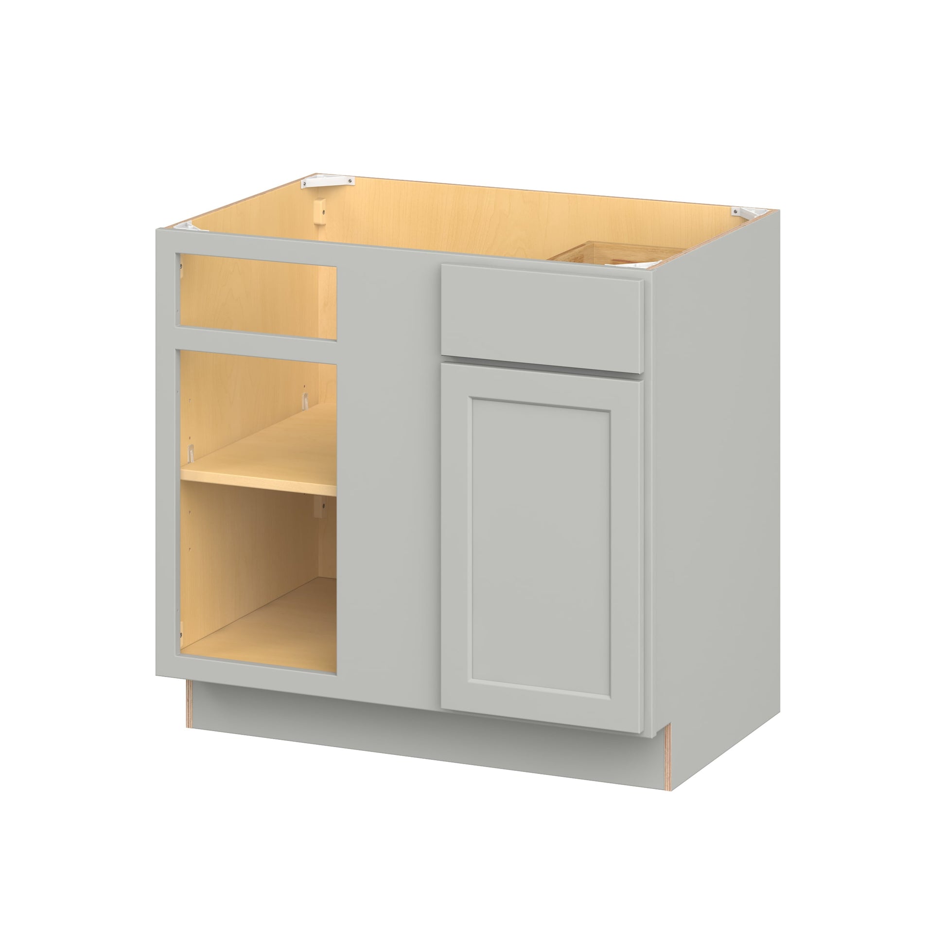 Hugo&Borg PRO Jasper 36-in W x 34.5-in H x 24-in D Whisper Gray Blind Base Ready to assemble (RTA) Plywood Cabinet Flat Panel