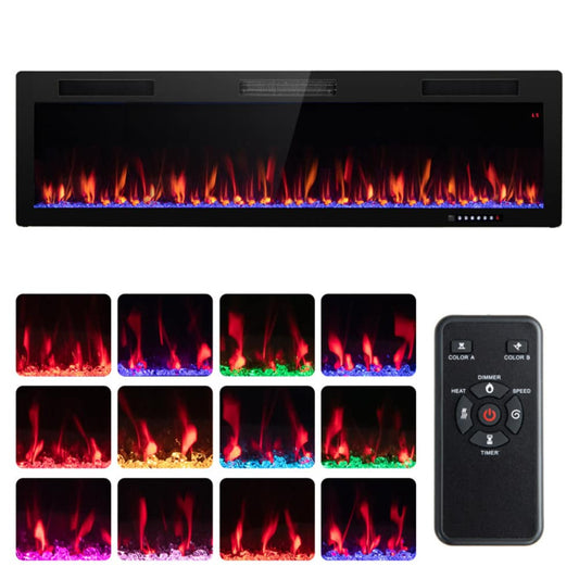 BABOOM 60-in W Black Fan-forced Electric Fireplace BOM-103-NA-CO