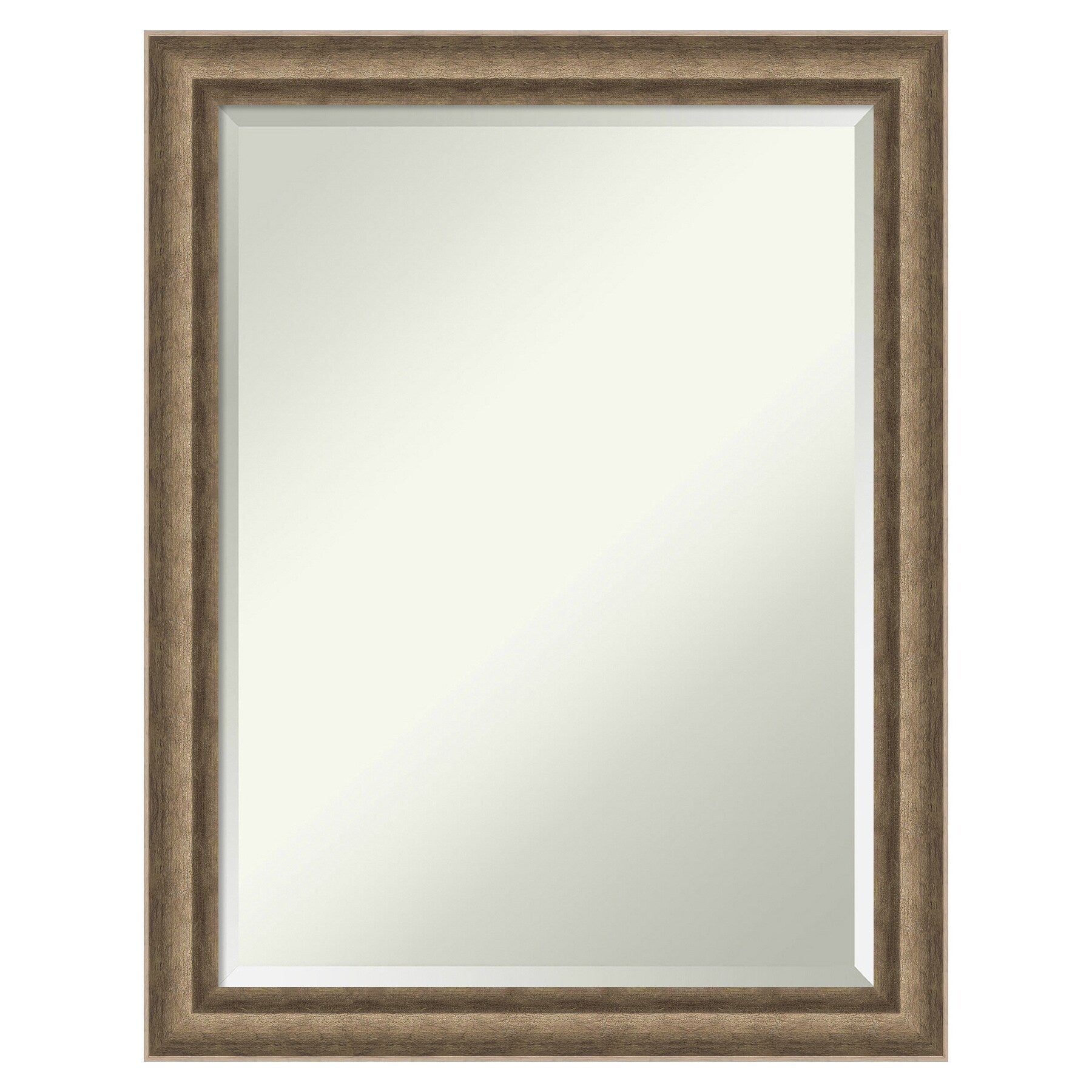 Amanti Art Angled Bronze Frame 21.25-in W x 27.25-in H Rectangle Angled Bronze Framed Vanity Mirror