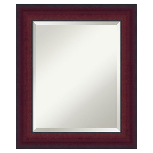 Amanti Art Canterbury Cherry Frame 21.25-Inches W x 25.25-Inches H Rectangle Salon Scoop Silver Framed Wall Mirror