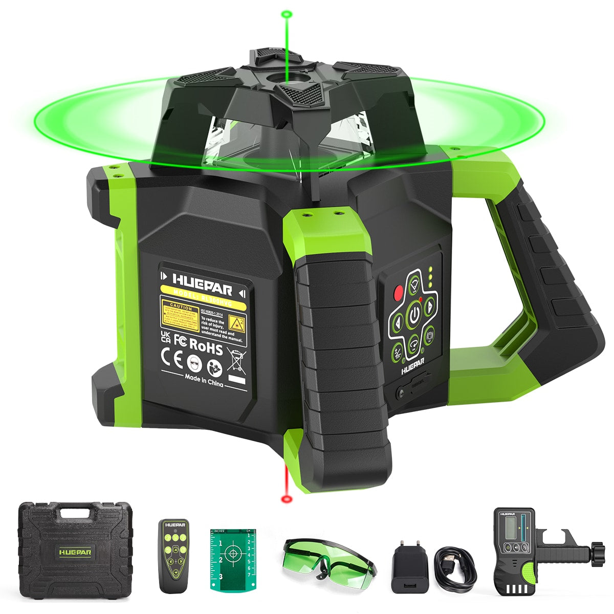 Huepar 2624-ft Green 360-Degree Self-Leveling Rotary Laser Level