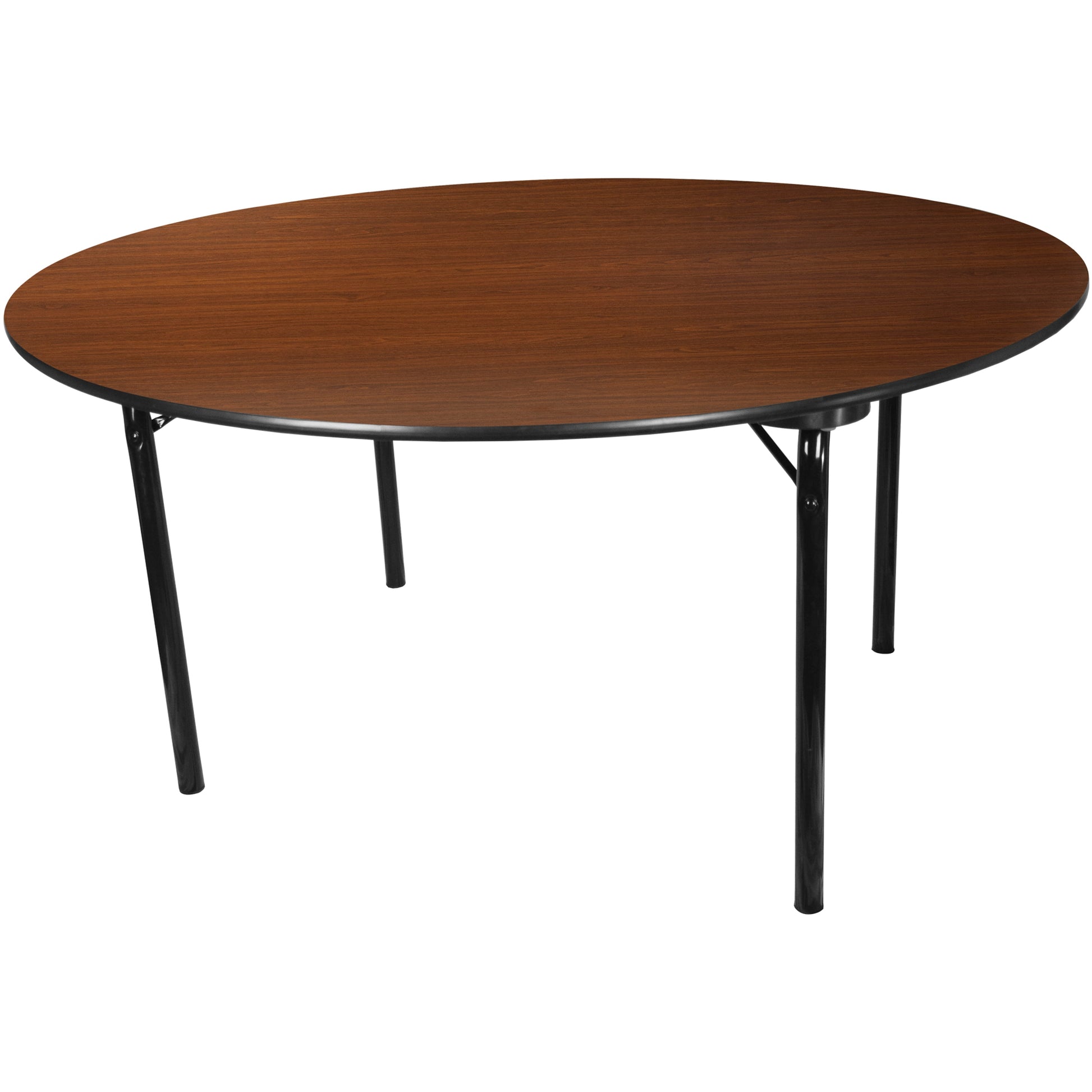 Flash Furniture 5-ft x 5-ft Indoor Round Composite Brown Folding banquet table 8 -Person