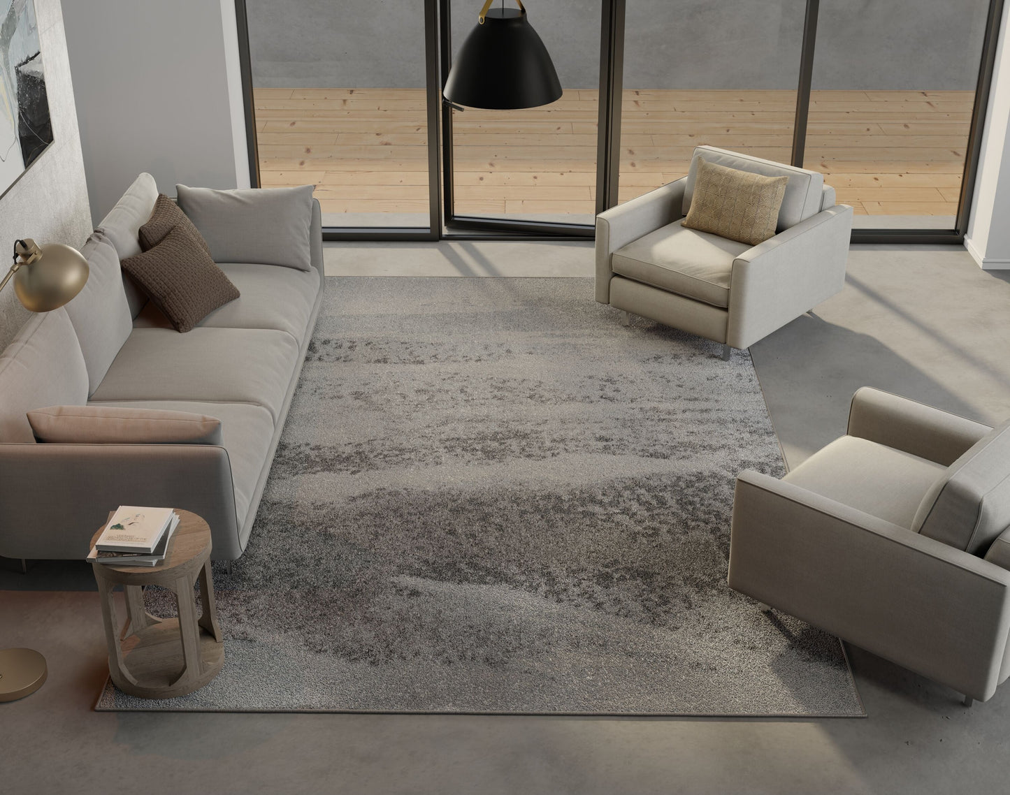 Everyday Woven 6 x 9 (ft) Gray Rectangular Indoor Abstract Mid-Century Modern Area rug