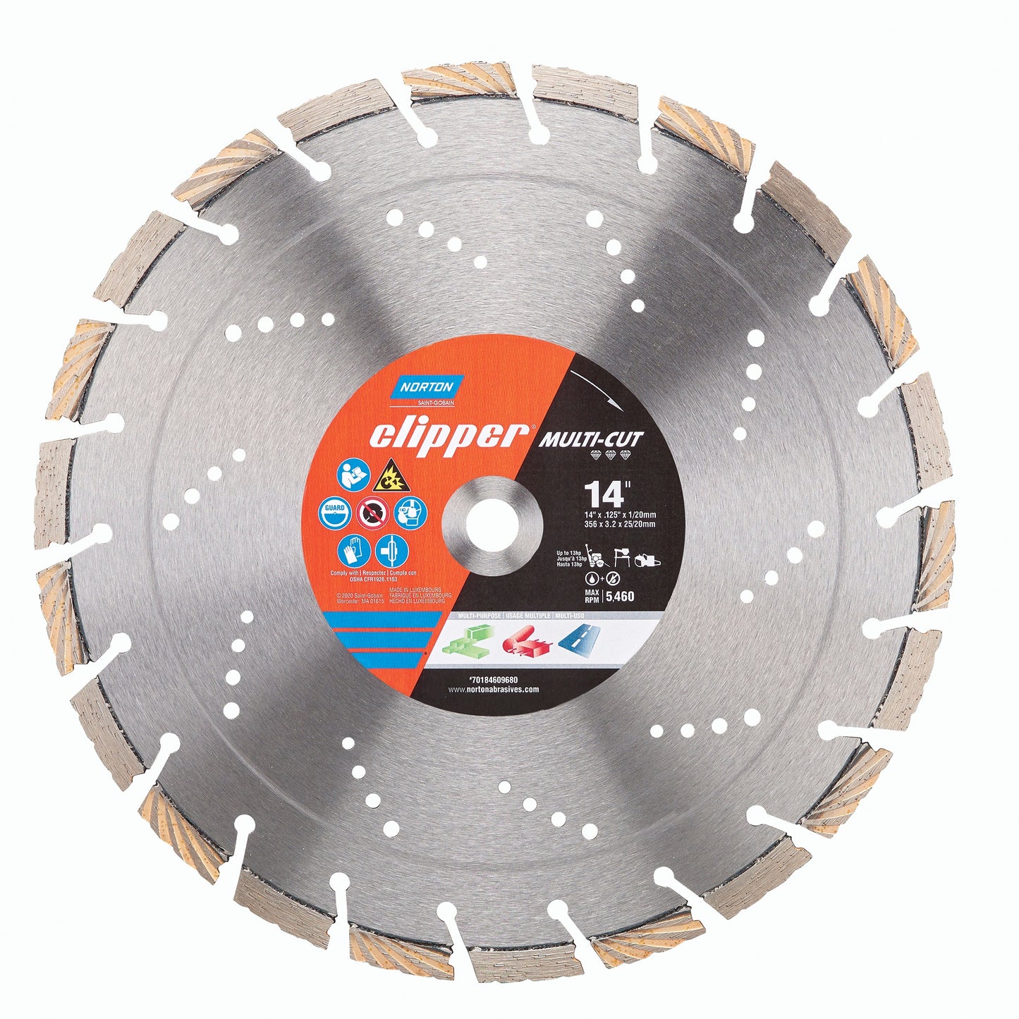 Norton Abrasives Norton Clipper 14-in Wet/Dry Segmented Rim Diamond Saw Blade 70184609680