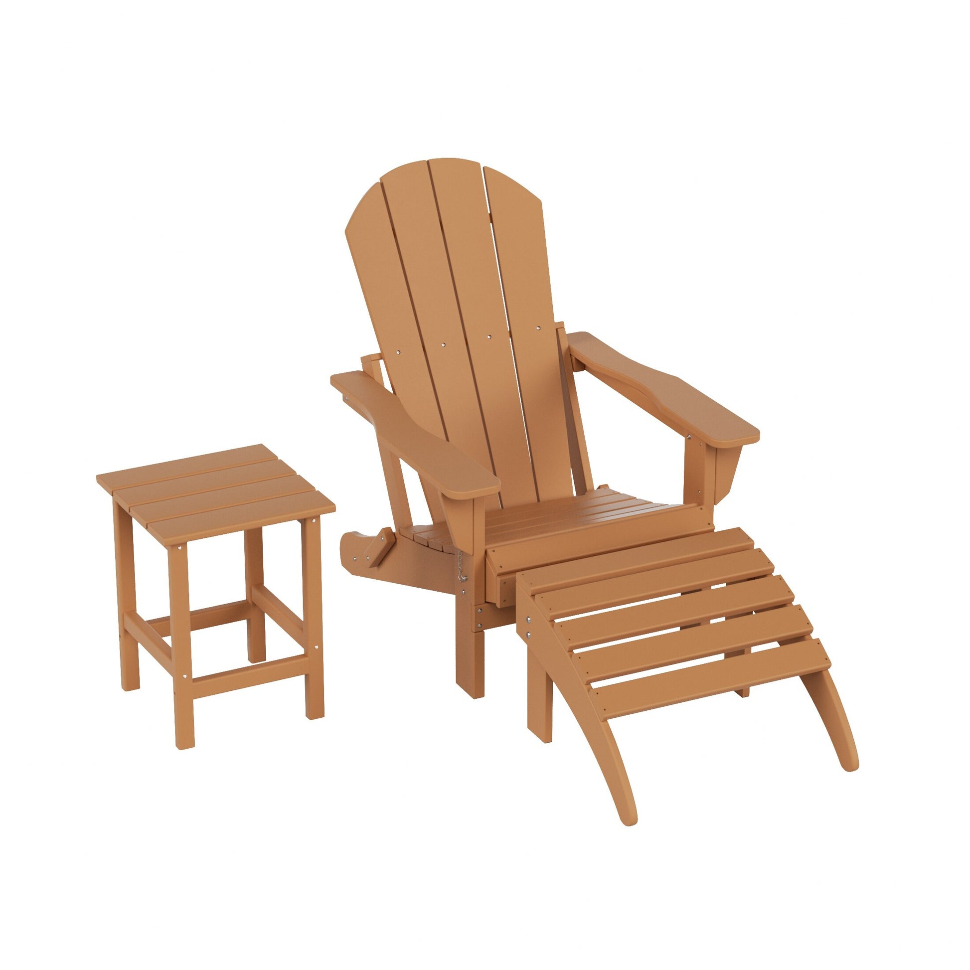 Westin Furniture Laguna Teak HDPE Frame Stationary Adirondack Chair with Slat Seat
