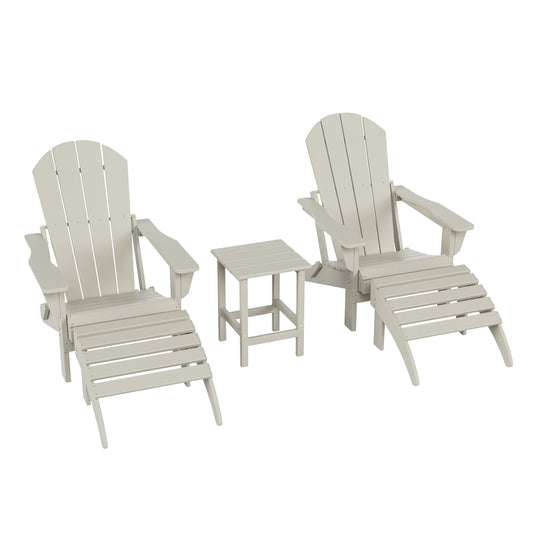 Westin Furniture Laguna Set of 2 Sand HDPE Frame Stationary Adirondack Chair with Slat Seat
