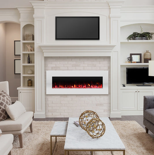 Hastings Home 54-in W White LED Electric Fireplace 452047CHP
