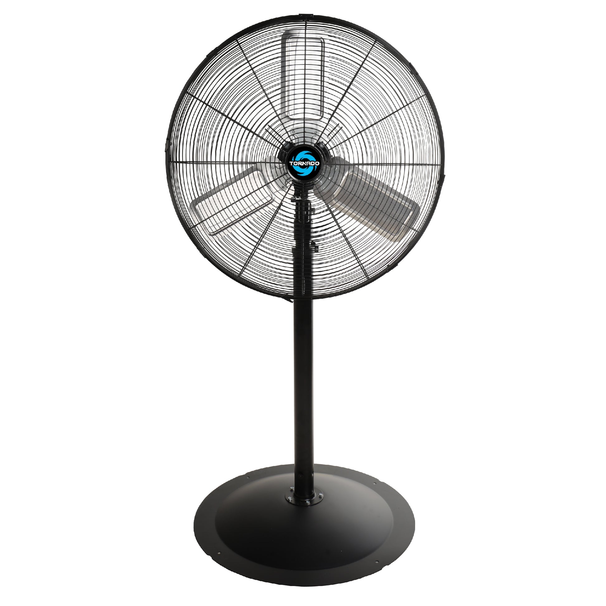 Tornado Fans 24-in 120-Volt 3-Speed High Velocity Indoor Black Oscillating Pedestal Fan HI-FAN-24POF-1P
