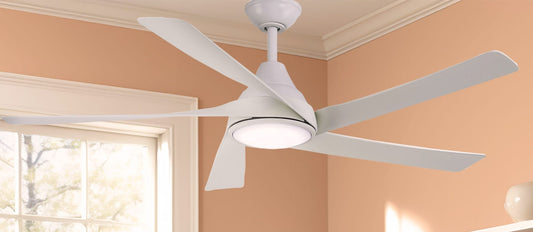 Minka Aire Transonic 56-in Integrated LED Flat White with Flat White Blades Ceiling Fan With Light - Remote Included ( 5 -Blade )