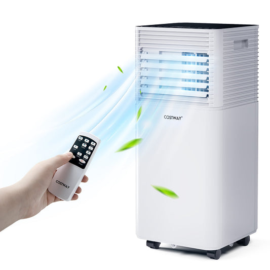 Costway 6000-BTU DOE (115-Volt) White Vented Portable Air Conditioner with Remote Cools 350-sq ft LWS00198