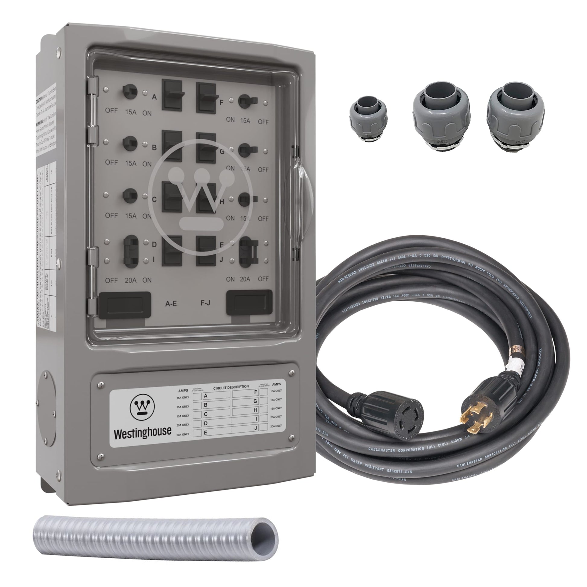 Westinghouse 30-Amp 7500 Rated Watt Transfer Switch Kit Manual Transfer Switch WMTS30A10C