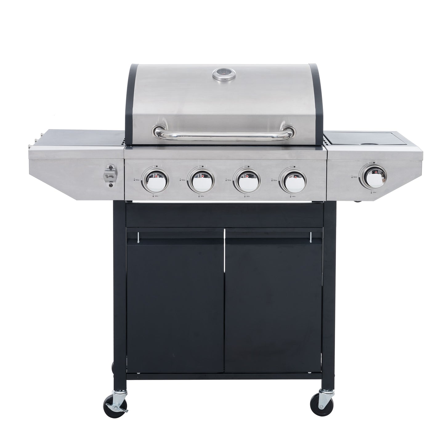 Xspracer Black 4 -Burner Liquid Propane Gas Grill 1 -Side Burner with Integrated Smoker Box