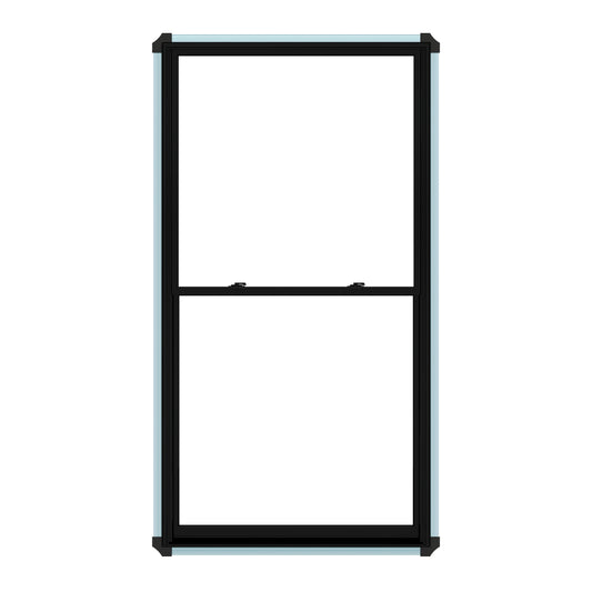 Pella Lifestyle 35-1/2-in x 37-1/2-in Black White Wood New construction Double Hung Window Low-E argon Double Pane Glass