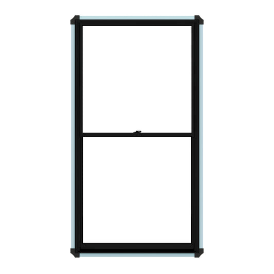Pella Lifestyle 23-3/4-in x 37-1/2-in Black Unfinished Wood New construction Double Hung Window Dual-pane Double Pane Glass