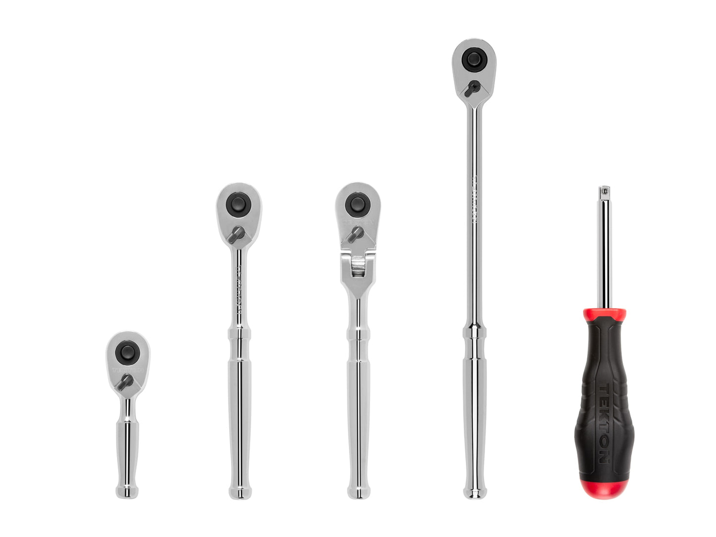 TEKTON 1/4 Inch Drive Quick-Release Ratchet and Spinner Handle Set (5-Piece) SDR99007