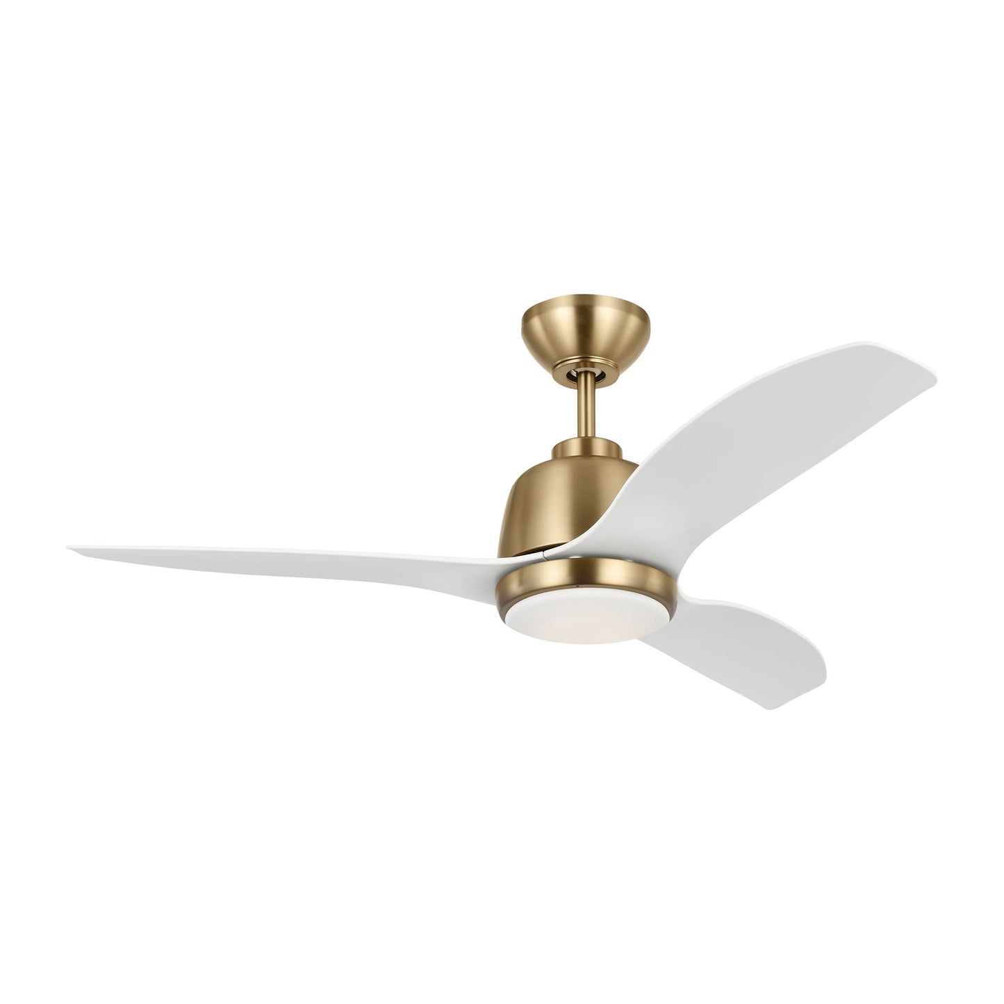 Generation Lighting Avila 44-in Integrated LED Outdoor Burnished Brass with Matte White Blades Ceiling Fan With Light - Remote Included ( 3 -Blade )