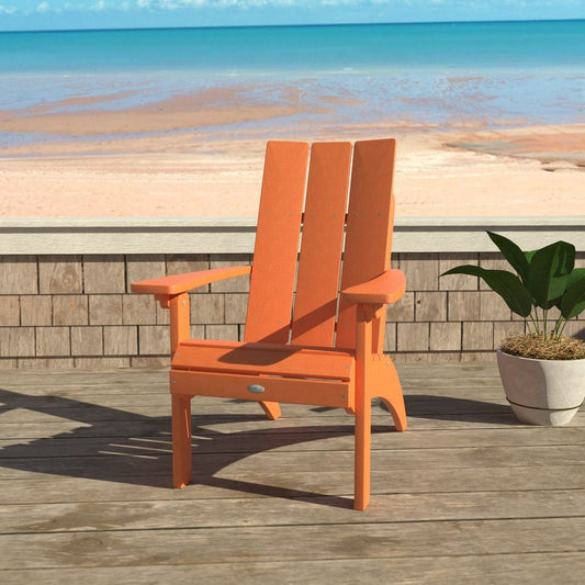 highwood Corolla Citrus Orange Poly-lumber Frame Stationary Adirondack Chair with Slat Seat