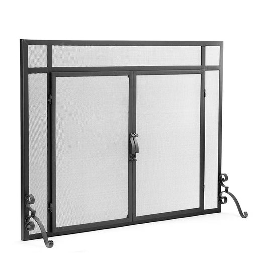 Evergreen Black Medium Cabinet-style Fireplace Doors with Clear 36162 BK