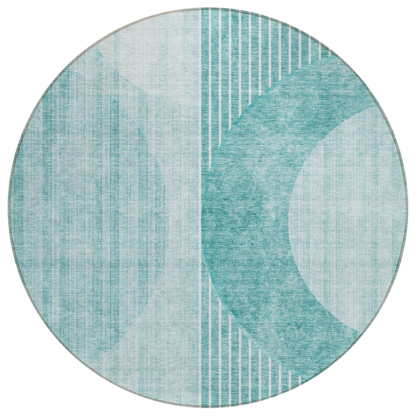 Addison Rugs Chantille ACN676TE 8 x 8 (ft) Teal Round Indoor/Outdoor Geometric Machine washable Area rug