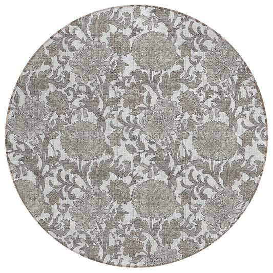 Addison Rugs Chantille ACN677IV 8 x 8 (ft) Ivory Round Indoor/Outdoor Geometric Machine washable Area rug