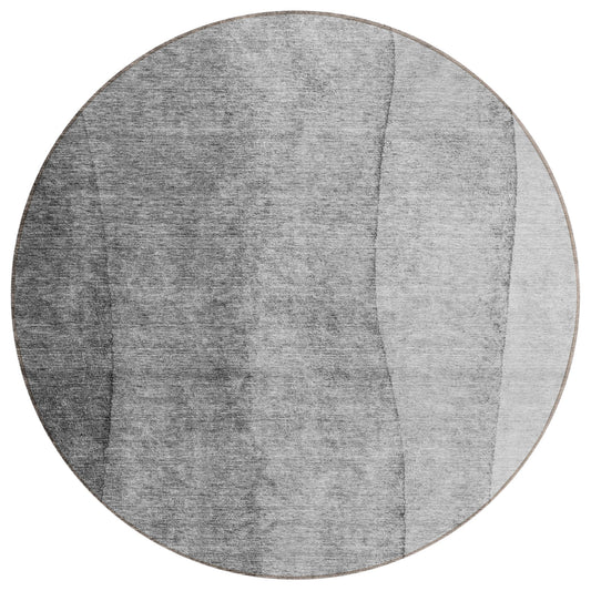 Addison Rugs Chantille ACN690GY 8 x 8 (ft) Gray Round Indoor/Outdoor Geometric Machine washable Area rug