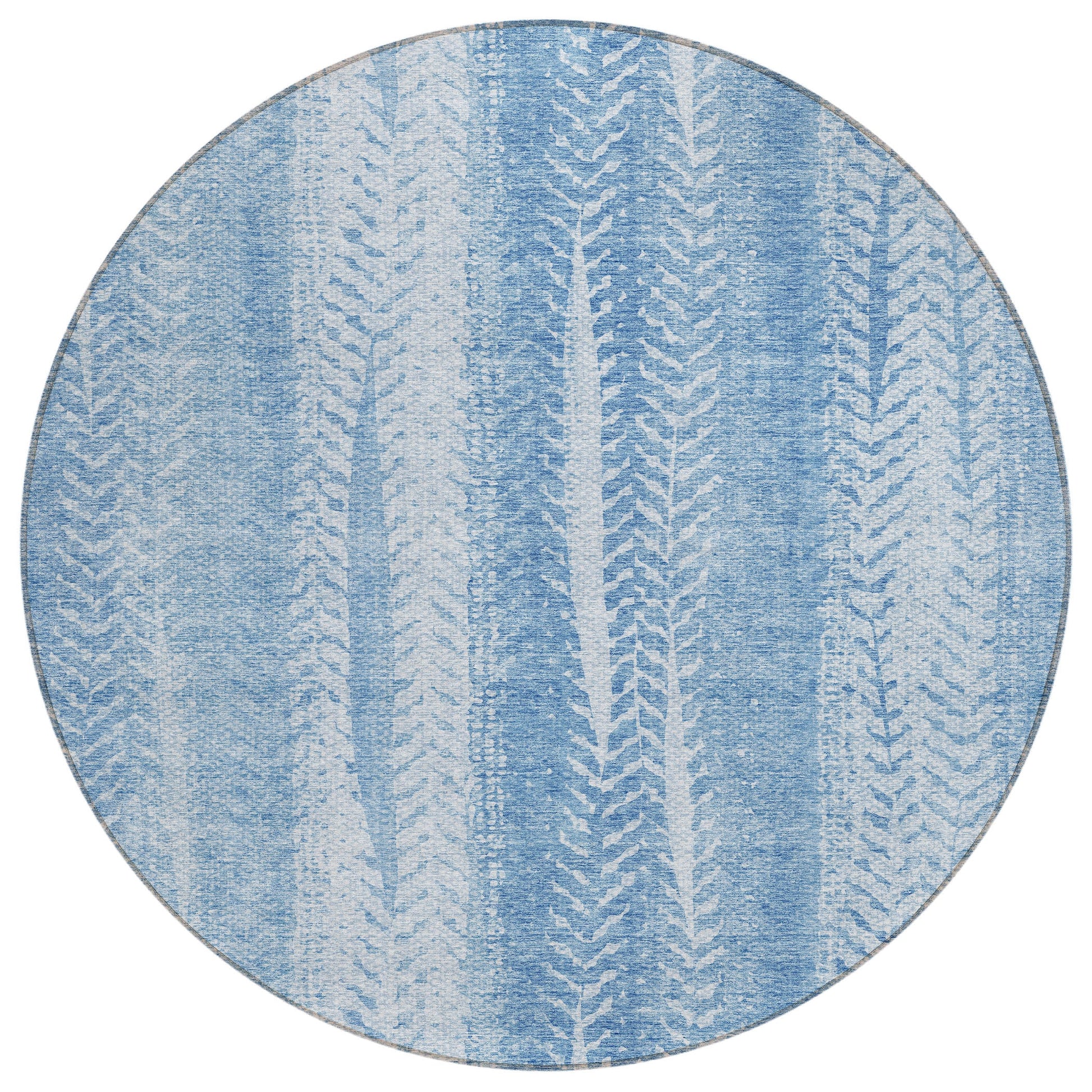 Addison Rugs Chantille ACN694SK 8 x 8 (ft) Sky Round Indoor/Outdoor Geometric Machine washable Area rug