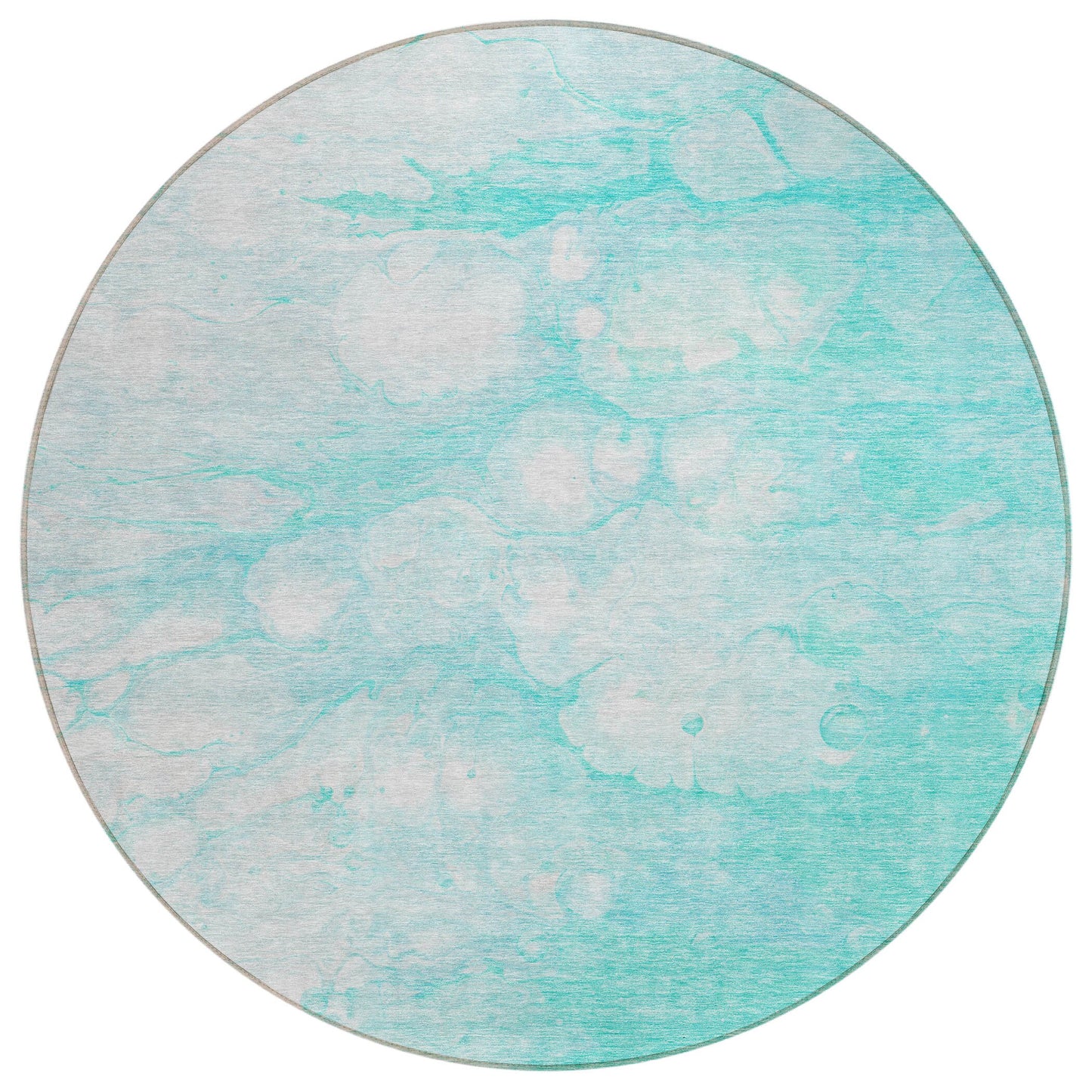 Addison Rugs Chantille ACN699AQ 8 x 8 (ft) Aqua Round Indoor/Outdoor Geometric Machine washable Area rug