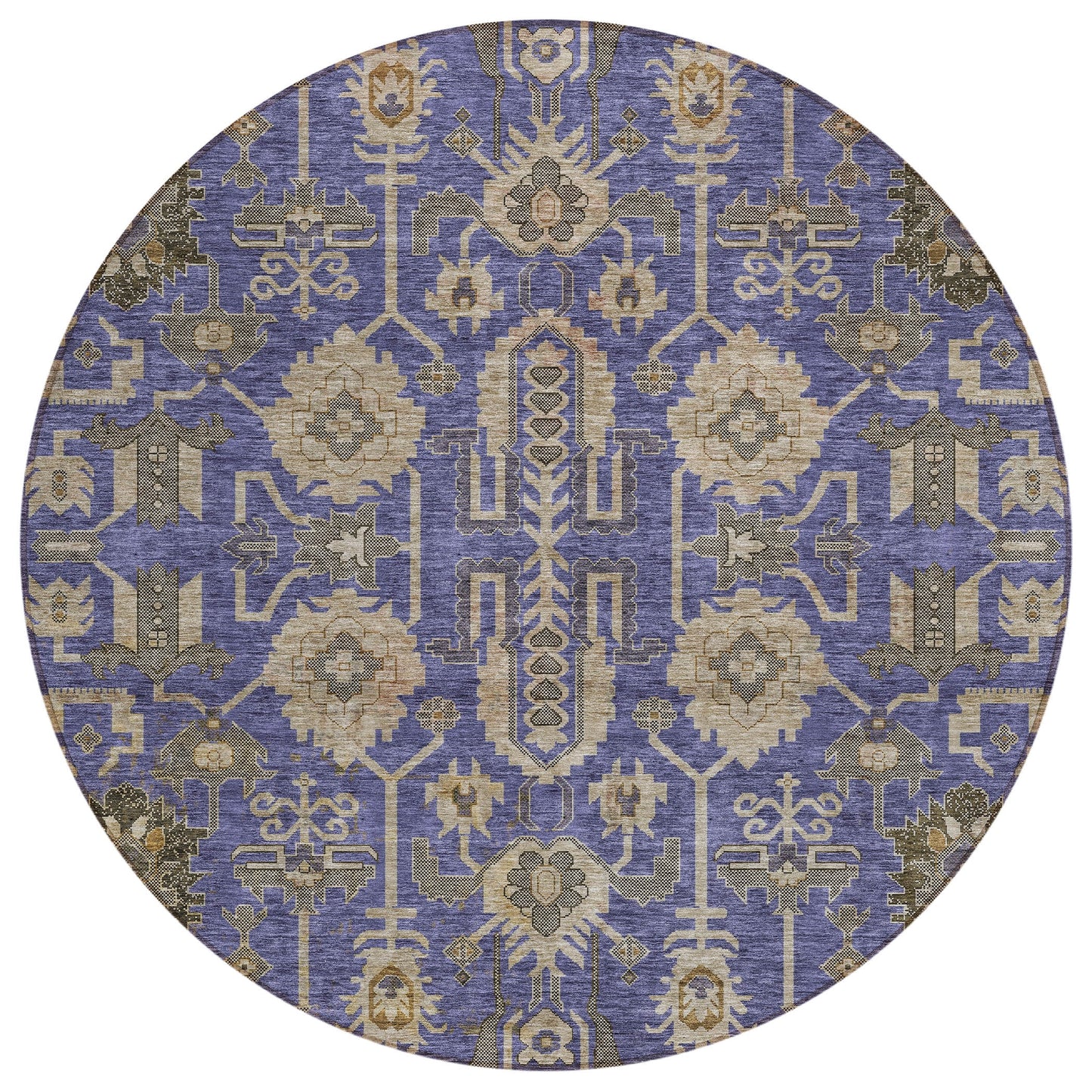 Addison Rugs Chantille ACN697PP 8 x 8 (ft) Purple Round Indoor/Outdoor Geometric Machine washable Area rug
