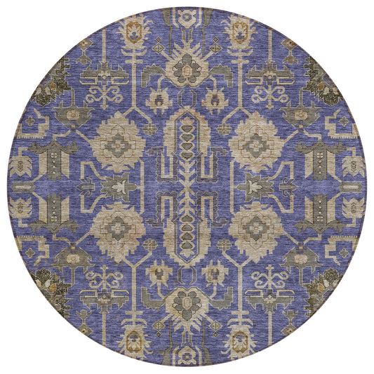 Addison Rugs Chantille ACN697PP 8 x 8 (ft) Purple Round Indoor/Outdoor Geometric Machine washable Area rug