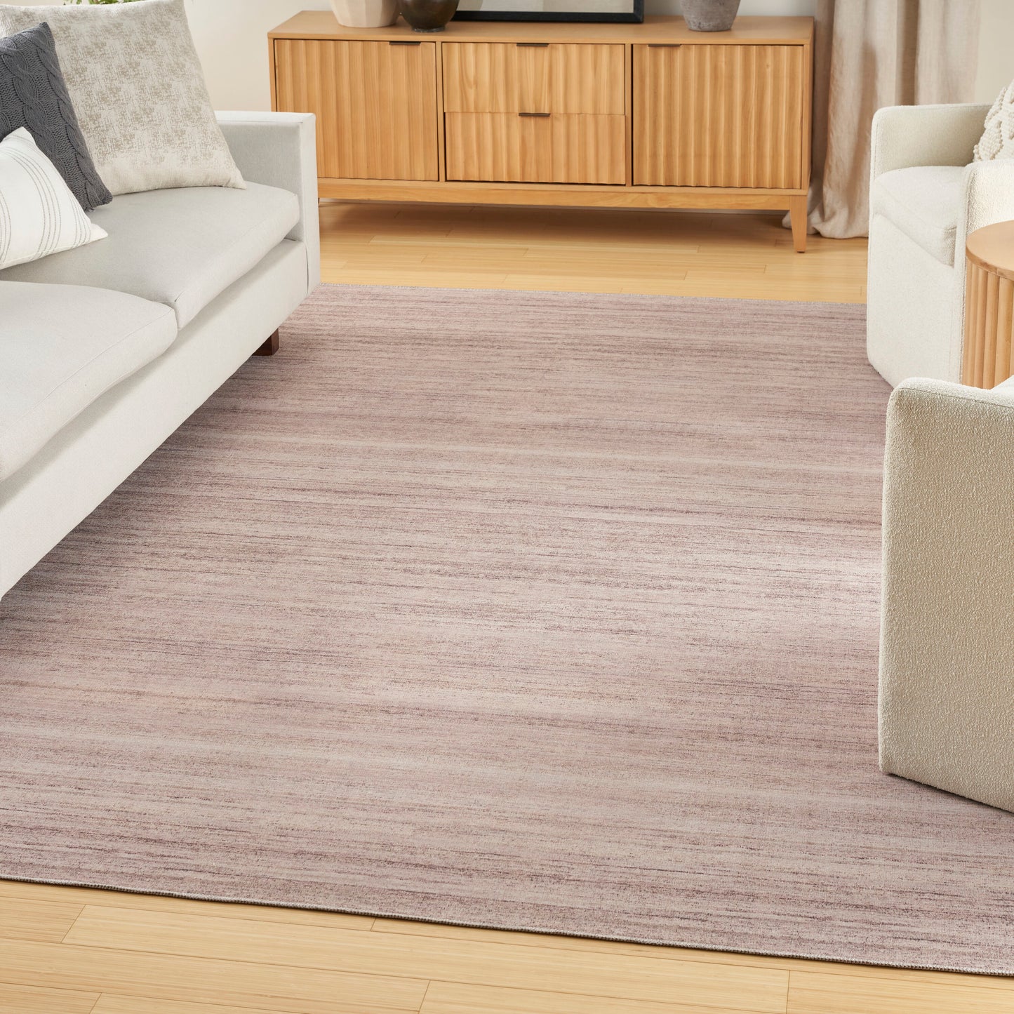 Nourison Home Washable Essentials 9 x 12 (ft) Loomed Ivory Mocha Rectangular Indoor Solid Machine washable Area rug