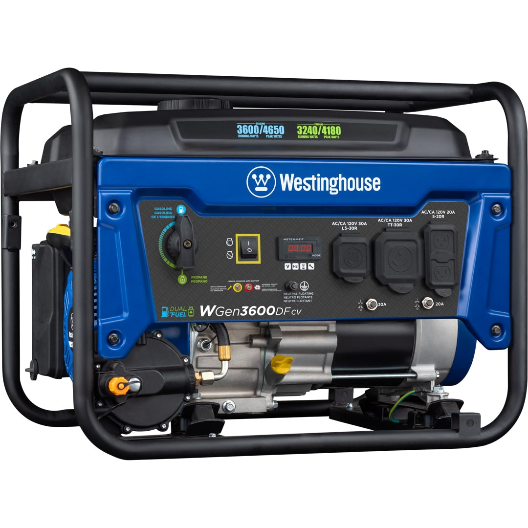 Westinghouse WGen3600DFcv Recoil Start 3600-Watt Dual Fuel (Gasoline/Propane) Portable Generator WGEN3600DFCV