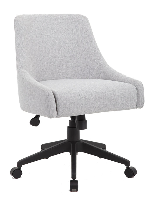 Boss Office Products Grey Contemporary Ergonomic Adjustable Height Swivel Upholstered Task Chair