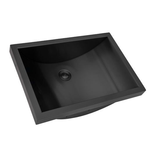 Ruvati Ariaso Stainless Steel 14-in Semi-recessed Rectangular Modern Gunmetal Black Bathroom Sink with Drain Included