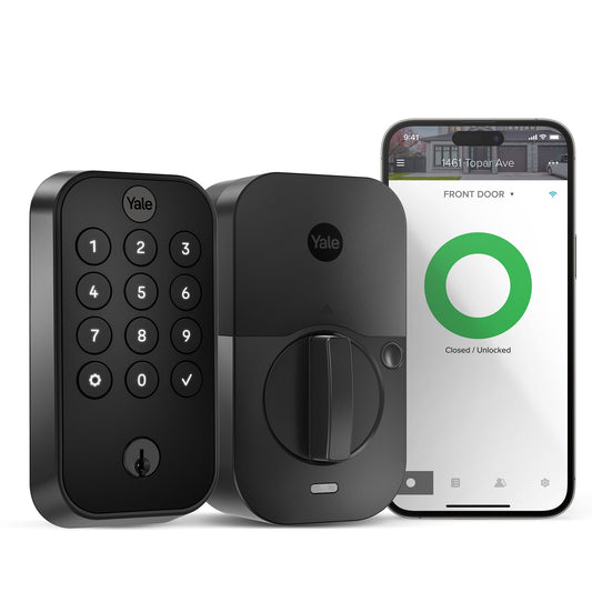 Yale Assure Lock 2 Black Suede Smart Lock Electronic Deadbolt with Wifi Bluetooth Keypad YRD410-WF1-BSP