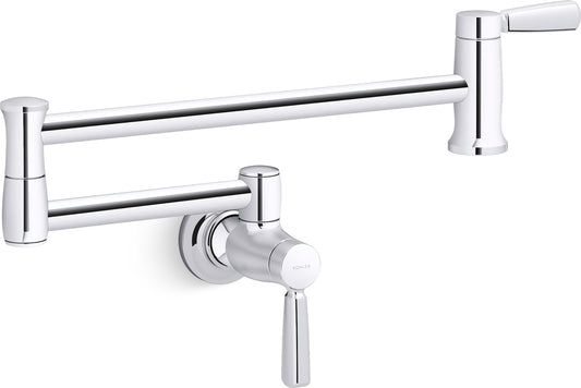 KOHLER Polished Chrome Single Handle Wall-mount Pot Filler Kitchen Faucet