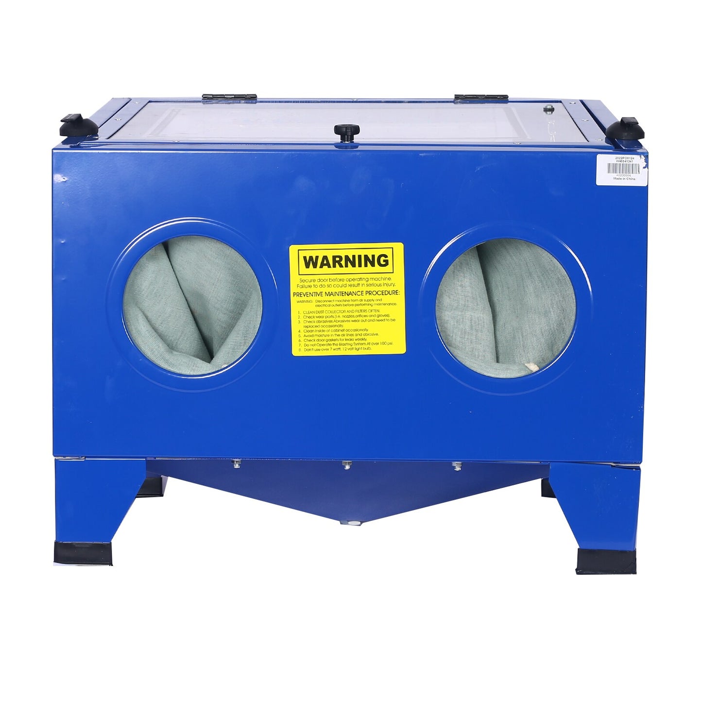 Siavonce Bench Top Portable Sand Blaster Cabinet Kit, 1 HP, 19-in x 25-in x 19-in, Blue ZX-107355
